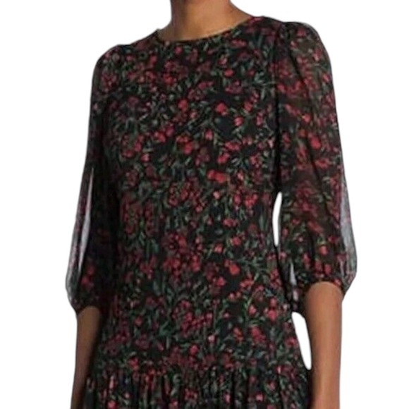 Calvin Klein Women's Sheath 3/4 Sleeve Floral Pleated Dress Size: 8 - Picture 2 of 15